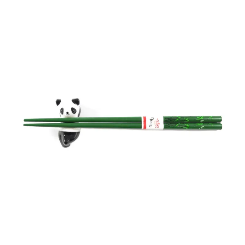 Spisepinde Sæt Med Holdere 4 stk. Panda Bambus