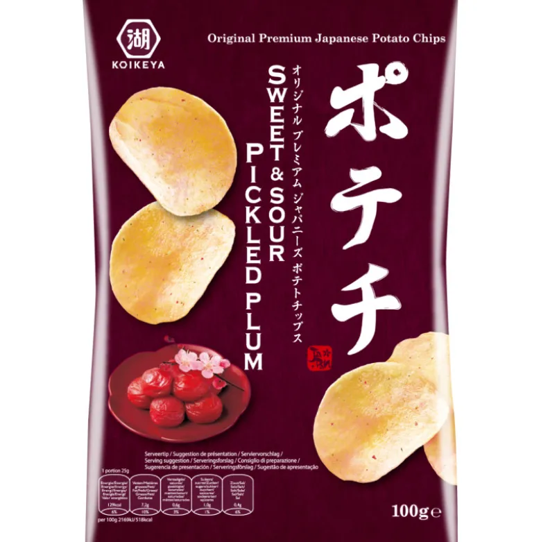 STOP MADSPILD (BEDST FØR: 10/07/26) - Koikeya Potato Sweet & Sour Umeboshi Chips