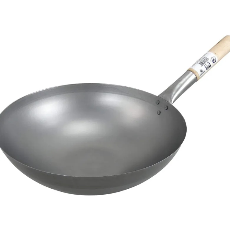 Wok Pande Carbon Stål Rund Bund 35cm